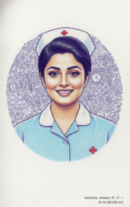 girls photo prompt for gemini nurse official attire art




