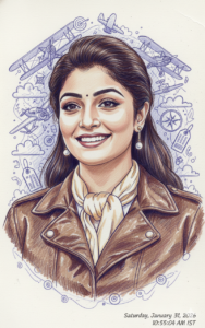 girls photo prompt for gemini pilot uniform AI sketch
