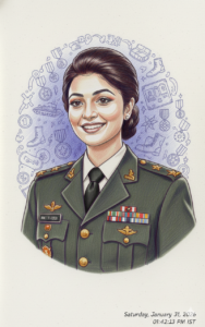 girls photo prompt for gemini army officer hand-drawn


