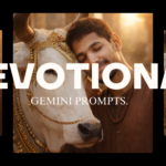 Hindu temple background AI image prompts creating ultra realistic devotional portrait in Google Gemini
