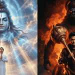 Hindu god AI image prompts for realistic portraits featuring Lord Shiva and Hanuman cinematic scenes