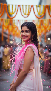 Holi photo prompts for girls extreme close up pastel color portrait