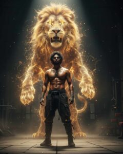 Mythological warrior awakening scene generated using cinematic viral AI image prompts
