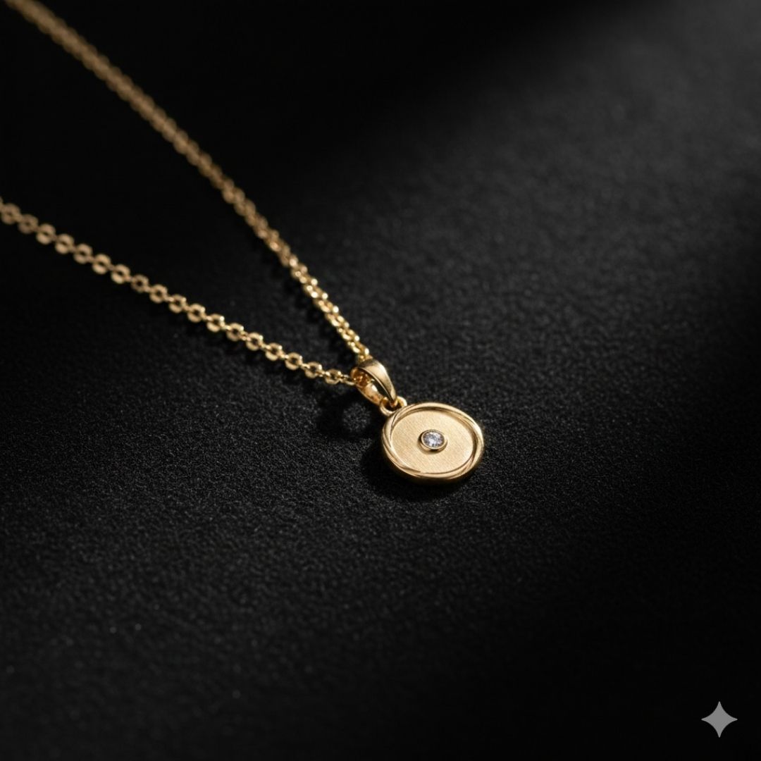 Luxury AI product photography prompts  for ecommerce gold necklace
