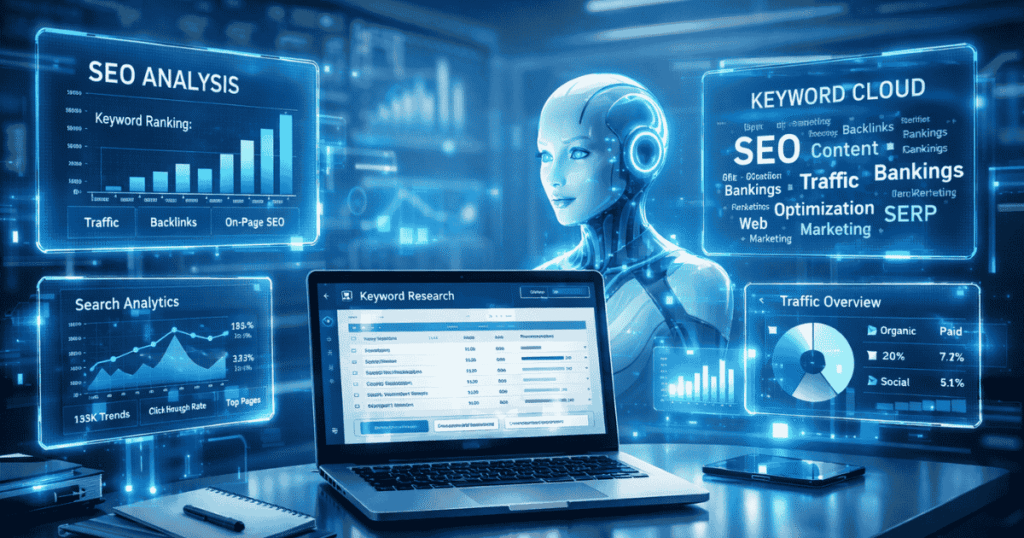 AI prompts for keyword research analyzing SEO keywords with artificial intelligence