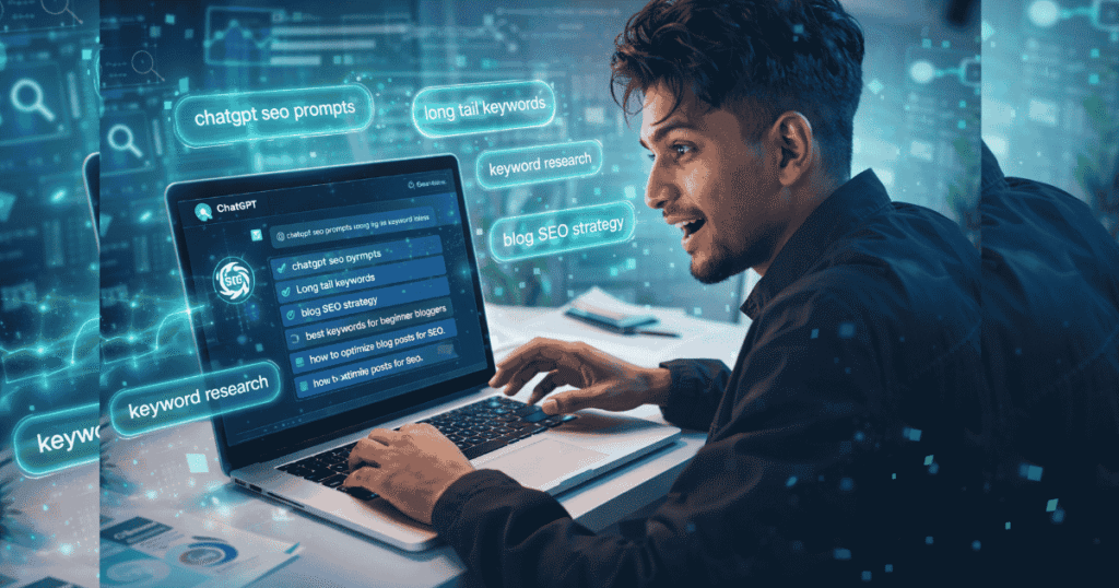 blogger using AI for chatgpt keyword research Prompts