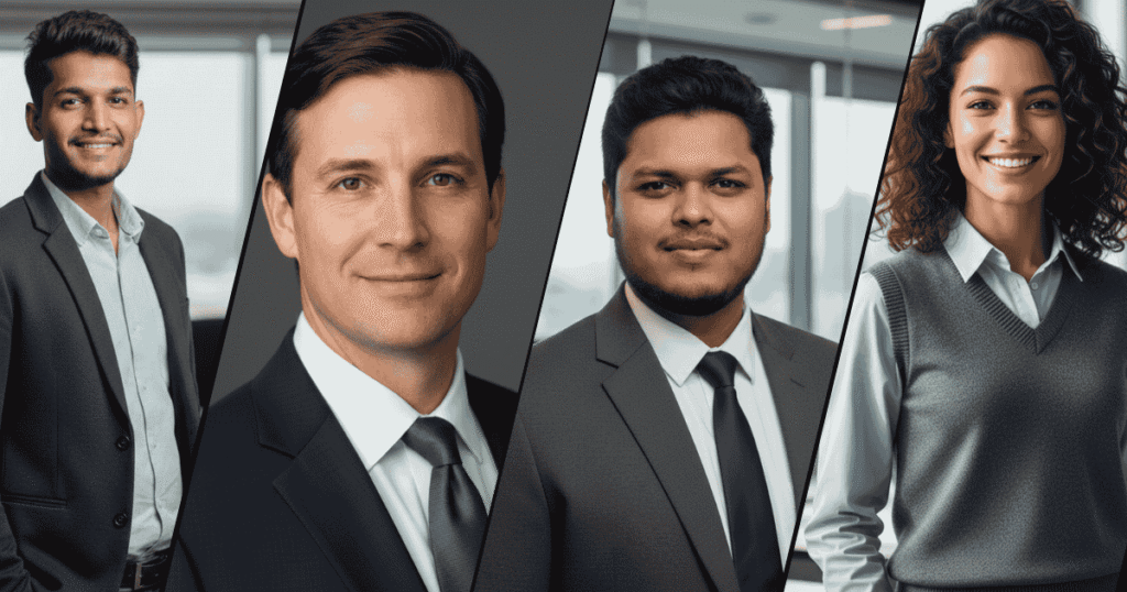 AI generated professional LinkedIn headshots using advanced portrait prompts