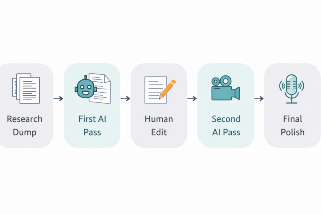  5-step workflow for writing documentary scripts with AI – research to final polish
